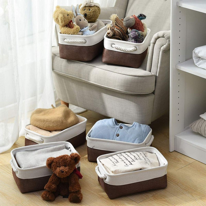 Sacyic Small Storage Baskets for Shelves,Fabric Storage Baskets for Closet,Rectangular Collapsible Baskets for organizing Clothes,Books,Gifts - Image 2